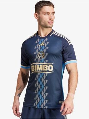 adidas Men’s Navy, Light Blue & Gold Soccer Jersey
